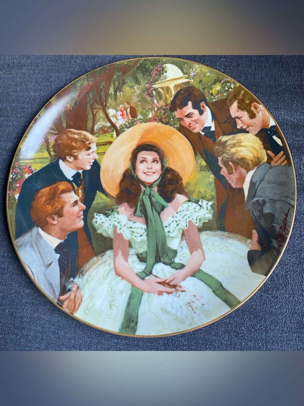 1988 W.S. George Gone With The Wind Collector’s Plate "Scarlett & Her Suitors"